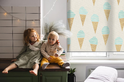 Fabric roller blind Ice cream in a cone