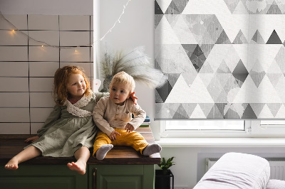 Fabric roller blind Gray triangle pattern