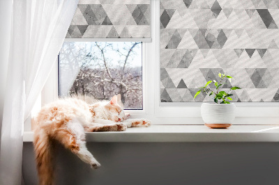Fabric roller blind Gray triangle pattern
