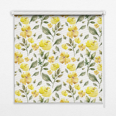 Fabric roller blind Yellow flowers