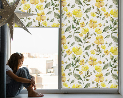 Fabric roller blind Yellow flowers