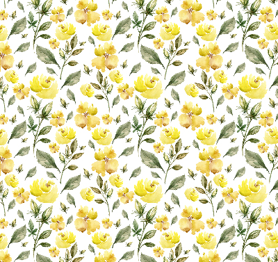 Fabric roller blind Yellow flowers