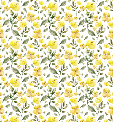 Fabric roller blind Yellow flowers