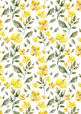 Fabric roller blind Yellow flowers