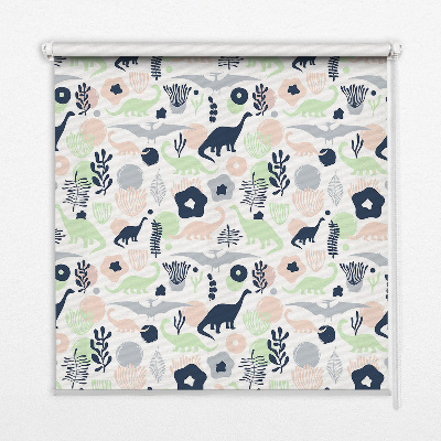 Modern roller blind Colorful dinosaurs