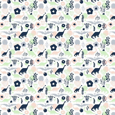 Modern roller blind Colorful dinosaurs