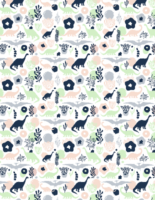 Modern roller blind Colorful dinosaurs