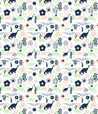 Modern roller blind Colorful dinosaurs