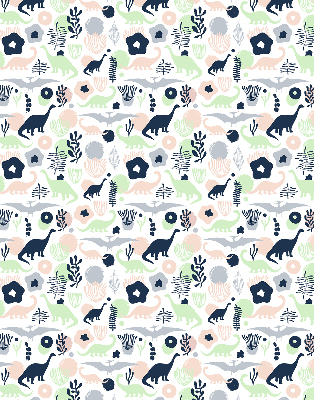 Modern roller blind Colorful dinosaurs