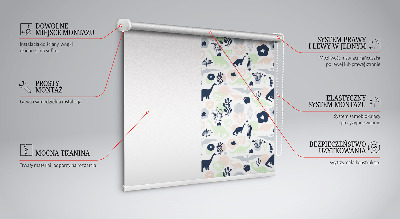 Modern roller blind Colorful dinosaurs
