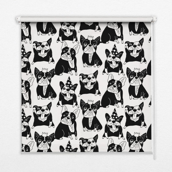 Modern roller blind Drawn dogs