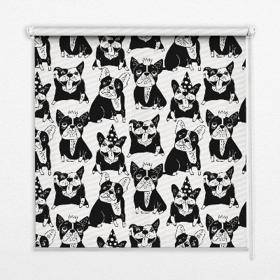 Modern roller blind Drawn dogs