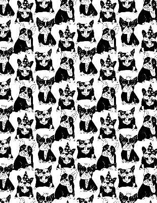 Modern roller blind Drawn dogs