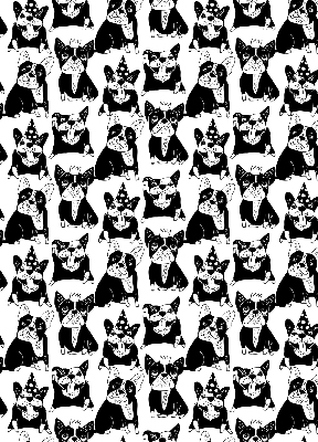 Modern roller blind Drawn dogs