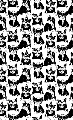 Modern roller blind Drawn dogs