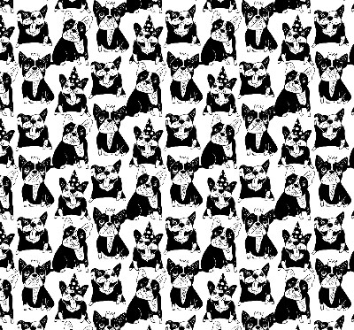 Modern roller blind Drawn dogs