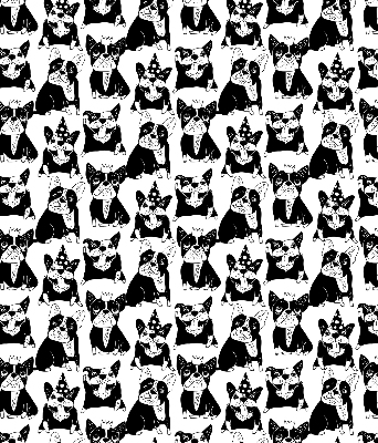Modern roller blind Drawn dogs
