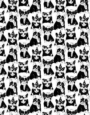 Modern roller blind Drawn dogs