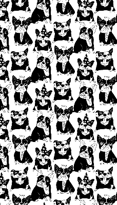 Modern roller blind Drawn dogs