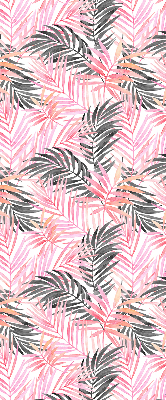 Roller blind for large window Pink and black leaves