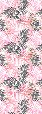 Roller blind for large window Pink and black leaves