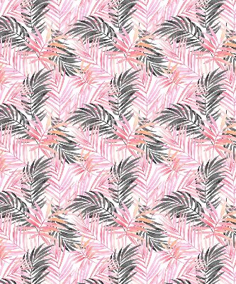 Roller blind for large window Pink and black leaves