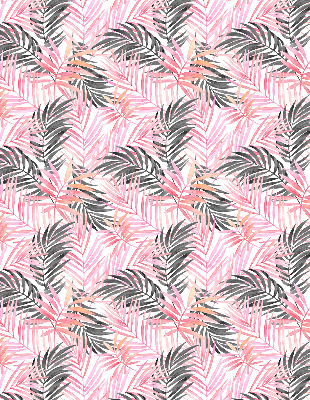 Roller blind for large window Pink and black leaves