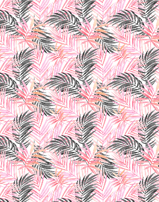 Roller blind for large window Pink and black leaves