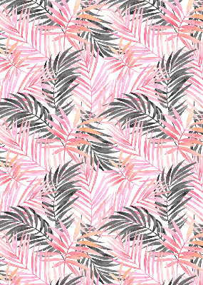 Roller blind for large window Pink and black leaves
