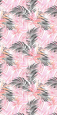 Roller blind for large window Pink and black leaves