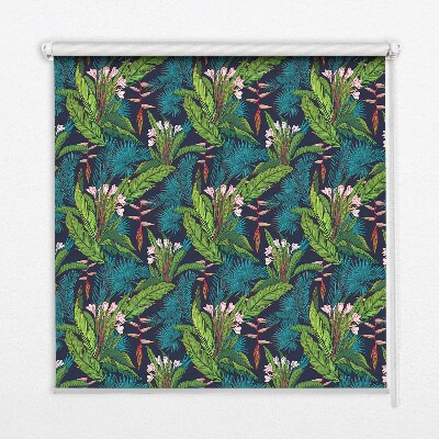 Fabric roller blind Exotic plants
