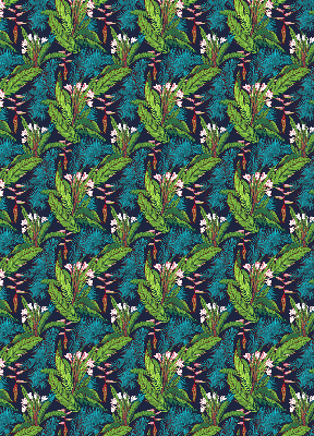 Fabric roller blind Exotic plants