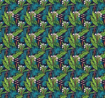 Fabric roller blind Exotic plants