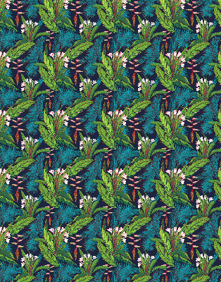 Fabric roller blind Exotic plants