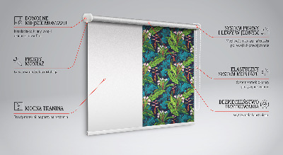 Fabric roller blind Exotic plants