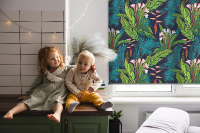 Fabric roller blind Exotic plants