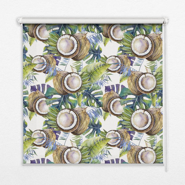 Modern roller blind Coconuts and their leaves