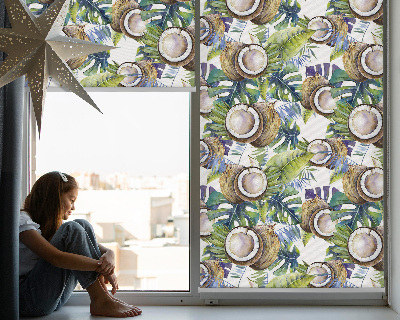 Modern roller blind Coconuts and their leaves