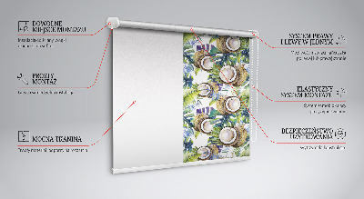 Modern roller blind Coconuts and their leaves