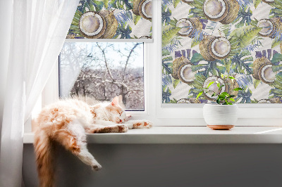Modern roller blind Coconuts and their leaves