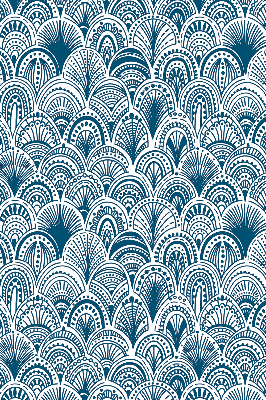 Fabric roller blind Blue pattern