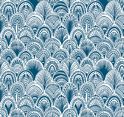 Fabric roller blind Blue pattern