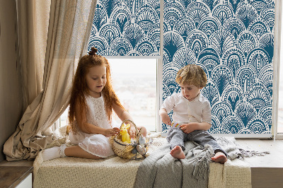 Fabric roller blind Blue pattern