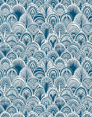 Fabric roller blind Blue pattern