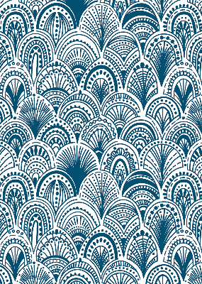 Fabric roller blind Blue pattern