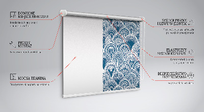 Fabric roller blind Blue pattern
