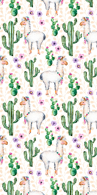 Modern roller blind Llamas and cacti