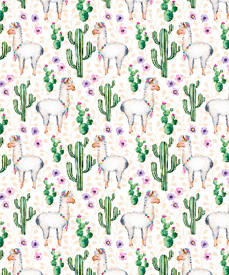 Modern roller blind Llamas and cacti