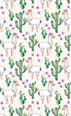 Modern roller blind Llamas and cacti