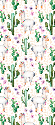 Modern roller blind Llamas and cacti